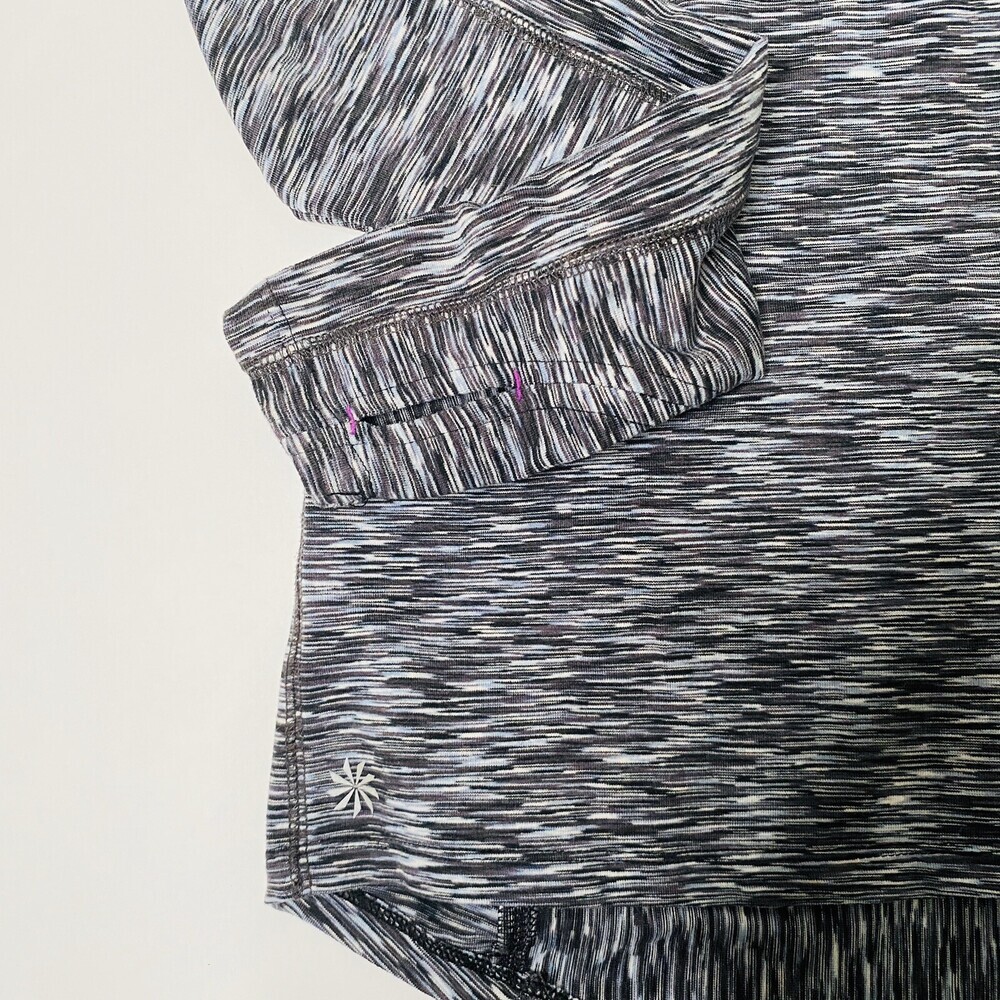 Athleta 1/4 zip Black White Space Dye Pull Over Activewear Long-Sleeve Size XXS - Picture 5 of 9